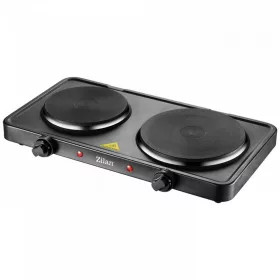   Plită Electrică Zilan cu 2 Zone de Gătit - 15,5/18,5 cm, 2500 W, Negru - Model ZLN2181 (ZLN2180/BK)