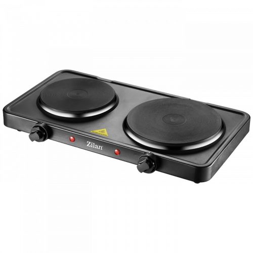 Plită Electrică Zilan cu 2 Zone de Gătit - 15,5/18,5 cm, 2500 W, Negru - Model ZLN2181 (ZLN2180/BK)
