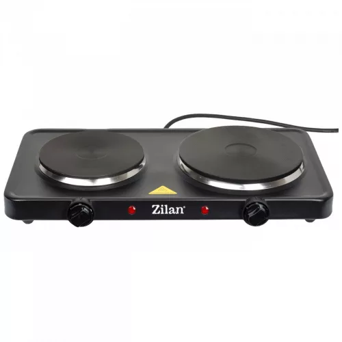 Plită Electrică Zilan cu 2 Zone de Gătit - 15,5/18,5 cm, 2500 W, Negru - Model ZLN2181 (ZLN2180/BK)