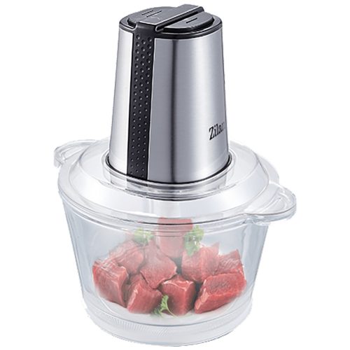 Mașină de tocat electrică Zilan ZLN3888 - Bol de sticlă - 1,6L - Lame duble - 300W - Argintiu