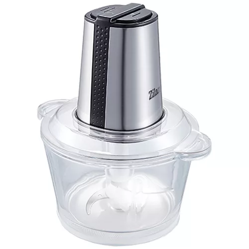 Mașină de tocat electrică Zilan ZLN3888 - Bol de sticlă - 1,6L - Lame duble - 300W - Argintiu