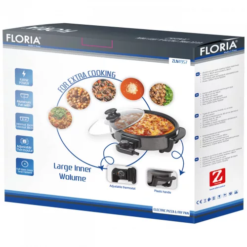 Aparat Electric pentru Pizza Floria, 36/38cm, 1500W, Negru - Model ZLN4957
