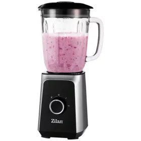   Blender Zilan ZLN3925 - 1,5 Litri - 2 Viteze - Funcție Impuls - Sticlă - Zdrobire Gheață - 1000W - Negru/Gri