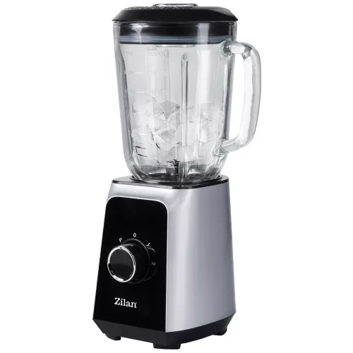 Blender Zilan ZLN3925 - 1,5 Litri - 2 Viteze - Funcție Impuls - Sticlă - Zdrobire Gheață - 1000W - Negru/Gri