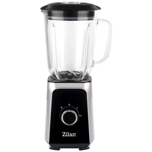 Blender Zilan ZLN3925 - 1,5 Litri - 2 Viteze - Funcție Impuls - Sticlă - Zdrobire Gheață - 1000W - Negru/Gri