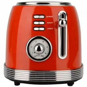   Prăjitor de Pâine Zilan ZLN7040, 2 Fante, 6 Niveluri de Prăjire, 850W, Roșu, Retro