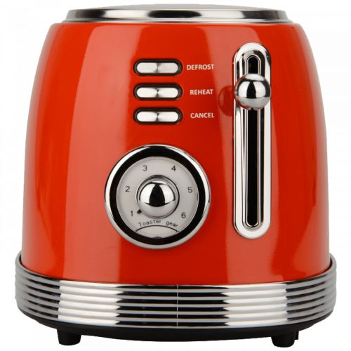 Prăjitor de Pâine Zilan ZLN7040, 2 Fante, 6 Niveluri de Prăjire, 850W, Roșu, Retro