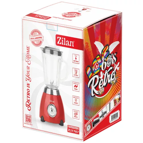 Blender Retro Zilan ZLN7057 - 500W - 1,5L - Roșu