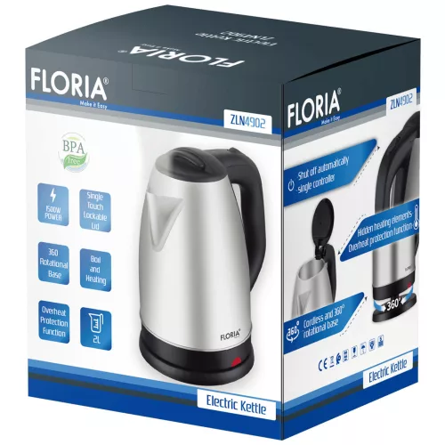 Fierbător Electric Floria, 1500W, 2 Litri, cu Filtru - Model ZLN4902