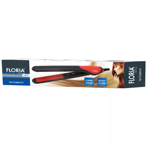 Placă de Îndreptat Părul Floria ZLN8991, 25W, Ceramică, Roșu-Negru