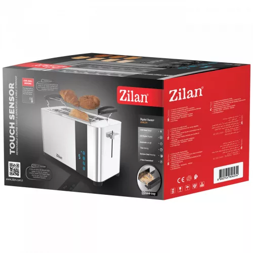 Prăjitor de Pâine Zilan, 1400W, 2 Sloturi, 7 Trepte, Ecran cu Cristale Lichide - ZLN6234