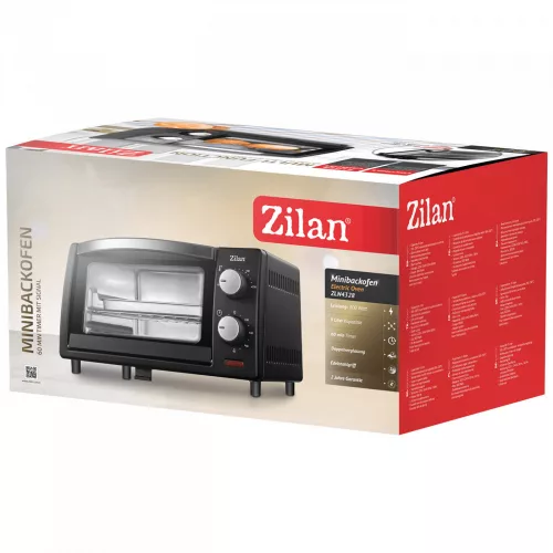 Cuptor Electric Mini Zilan ZLN4328, 800W, 9 Litri, Temporizator, Ușă cu Dublu Geam