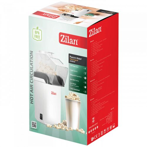 Aparat de Preparat Floricele de Porumb Zilan ZLN8044, 1200 W, 2 Litri, Alb