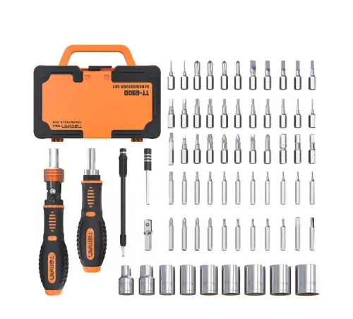 Set Profesional de Biți și Chei Tubulare TOMAN TT-6900, 69 Piese