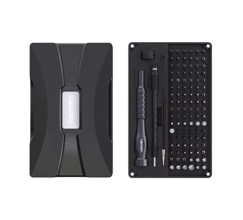 Set de Șurubelnițe de Precizie TOMAN TT-1060, 106 Piese, CR-V Nichelat, Dimensiuni 174x105x36mm