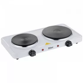  Plită Electrică Zilan ZLN2180 cu Două Zone de Gătit - 15,5/18,5 cm - 2500W - Alb