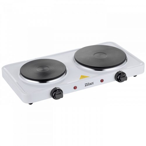 Plită Electrică Zilan ZLN2180 cu Două Zone de Gătit - 15,5/18,5 cm - 2500W - Alb