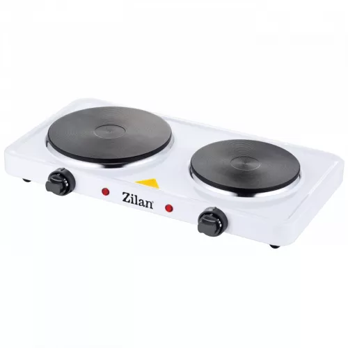 Plită Electrică Zilan ZLN2180 cu Două Zone de Gătit - 15,5/18,5 cm - 2500W - Alb