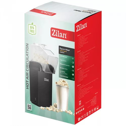 Aparat de Preparat Floricele de Porumb Zilan, 1200 W, Negru, Capacitate 2L - Model ZLN8045 (ZLN8044/BK)