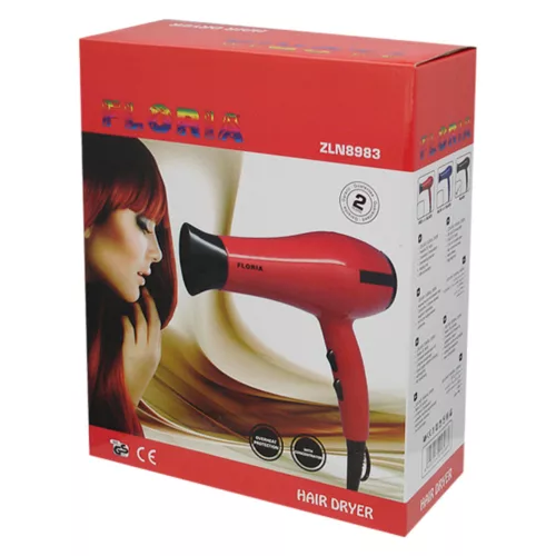 Uscător de Păr Floria ZLN8985 - 2000W, Albastru, Ventilator 2 Viteze, Protecție Împotriva Supraîncălzirii