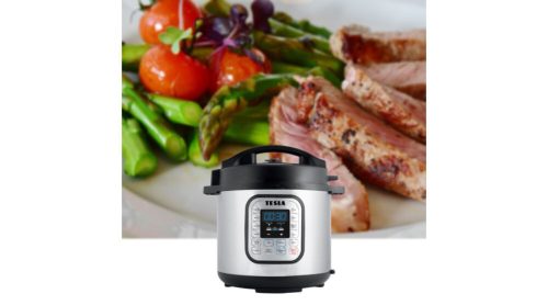 Oală sub presiune electrică multifuncțională TESLA EliteCook K70, 6 litri, 1000 wați, Oțel inoxidabil