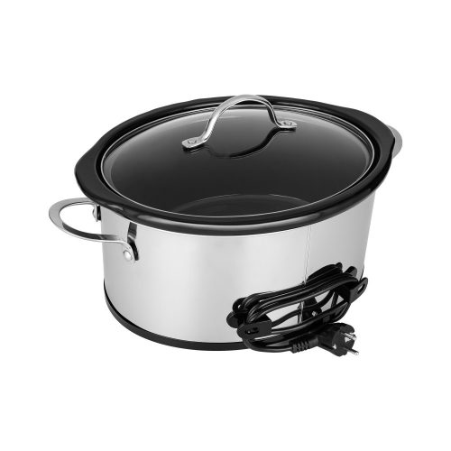 Slow Cooker TESLA SlowCook S800 Deluxe, 5.6 Litri, Oțel Inoxidabil, Funcție "Menținere la Cald"
