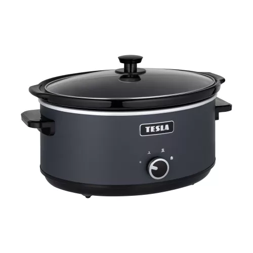 Oală de Gătit Lentă TESLA SlowCook S500, 6.5 Litri, Ceramică, Funcție Menținere la Cald, Compatibilă cu Cuptorul
