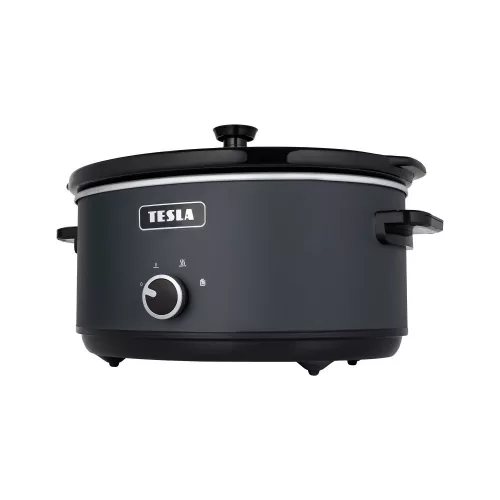 Oală de Gătit Lentă TESLA SlowCook S500, 6.5 Litri, Ceramică, Funcție Menținere la Cald, Compatibilă cu Cuptorul
