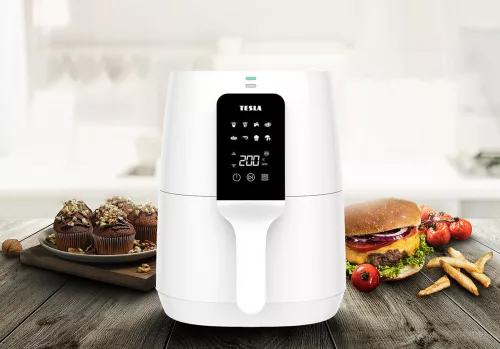 Friteuză cu Aer Cald Digitală TESLA AirCook Q30, 3.8 Litri, 1300W, Alb