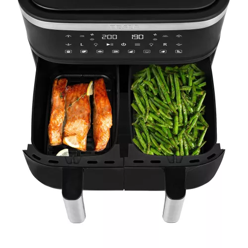 Friteuză cu Aer Cald Tesla Aircook Q450 XXL DualZone, 7,6L, Tehnologie Flux de Căldură