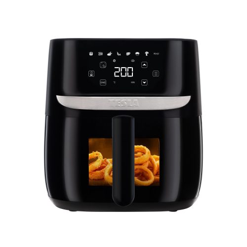 Friteuză cu Aer Cald Digitală Multifuncțională Tesla Aircook Q55 XL Pro, 5.7 Litri, Neagră