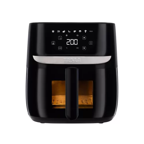 Friteuză cu Aer Cald Digitală Multifuncțională Tesla Aircook Q55 XL Pro, 5.7 Litri, Neagră