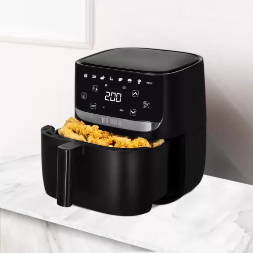 TESLA AirCook Q55 XL Multicooker Digital cu Aer Cald, 5.7L, Negru