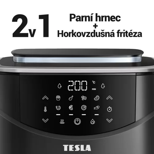 TESLA AirCook & Steam QS500 - Cuptor Multifuncțional cu Abur și Aer Cald, 7 Litri