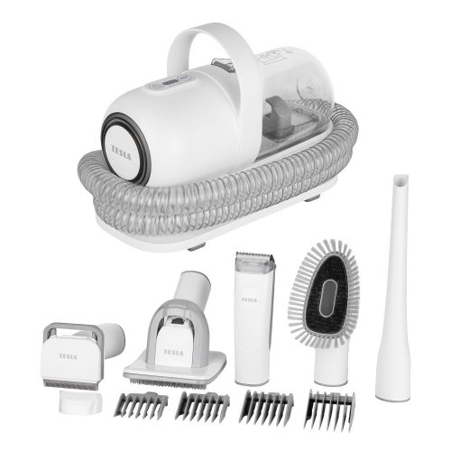 TESLA PetCare Station Pro TQ500 - Set de Îngrijire pentru Animale de Companie cu Funcție de Pieptănare, Tundere și Aspirare