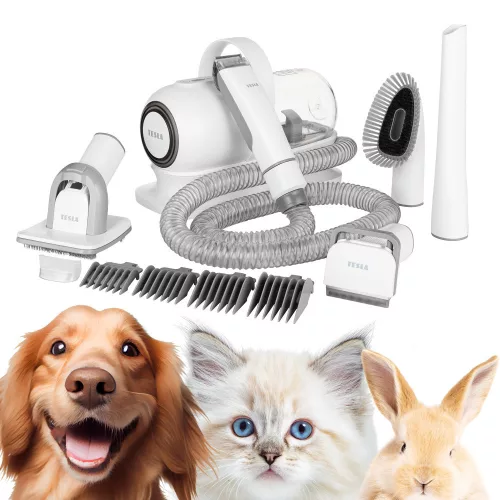 TESLA PetCare Station Pro TQ500 - Set de Îngrijire pentru Animale de Companie cu Funcție de Pieptănare, Tundere și Aspirare