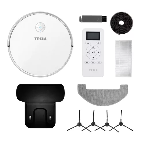 Aspirator Robot Inteligent TESLA RoboStar iQ400, Alb, 2-în-1, Navigație FASTtrack 4.0, 3000 Pa, Compatibil Google Home/Amazon Alexa