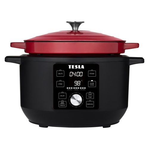 TESLA MultiCook MC600 Pro - Oală Multifuncțională Electrică din Fontă Emailată, 5.6L, 1500W