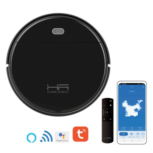 ROBOT PENTRU ACASĂ RV400 Robot Aspirator Inteligent, Umed-Uscat, Filtru HEPA, Aplicație, Negru