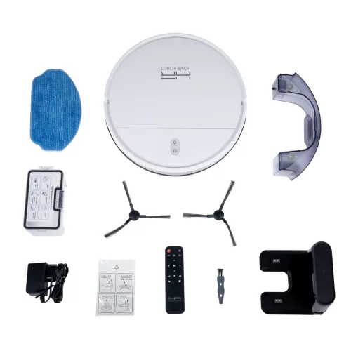 HOME ROBOT RV500 - Aspirator Robot Inteligent, Umed-Uscat, Filtru HEPA, Control Aplicație, Alb