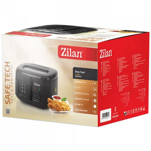 Friteuză Zilan ZLN2317, Capacitate 2,5 Litri, Putere 1800 Wați, Culoare Negru