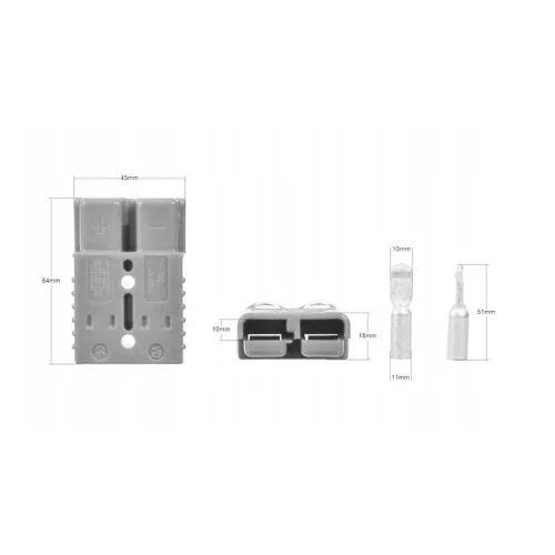 Conector Baterie - Conector Masculin/Feminin 120A, Culoare Gri, Compatibil cu Redresor