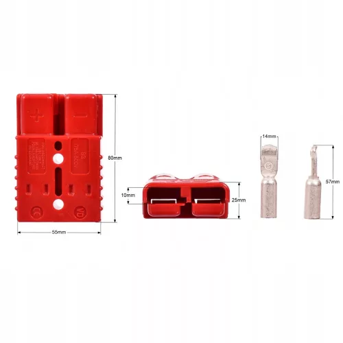Conector Baterie Ștecher sau Priză - 175A (Roșu) pentru Vehicule și Echipamente Electrice