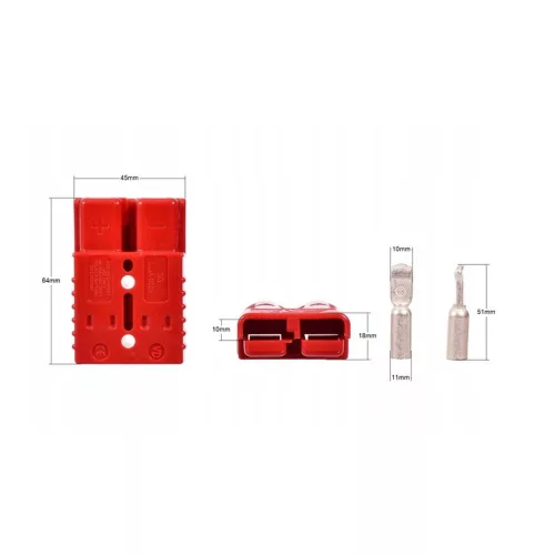 Conector pentru Baterie - 350A, Plastic, Roșu, Plug/Soclu, 24V
