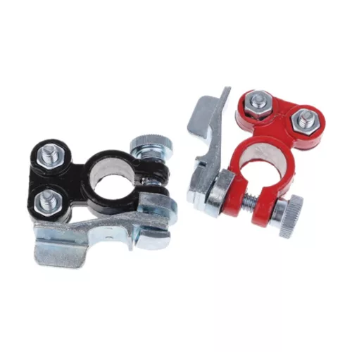 Set de Conectori pentru Baterie din Zinc, Compatibil cu Stâlpi Standard, Capacitate Maximă 800A, Interval de Temperatură -40°C la +90°C