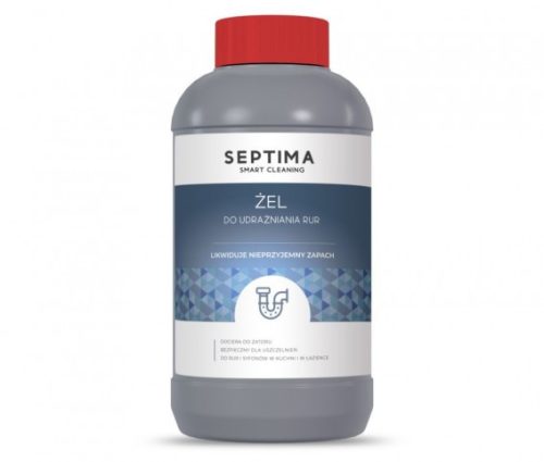 Gel pentru curățarea scurgerilor 0,5L - Septima, universal degresant și desfundător de țevi