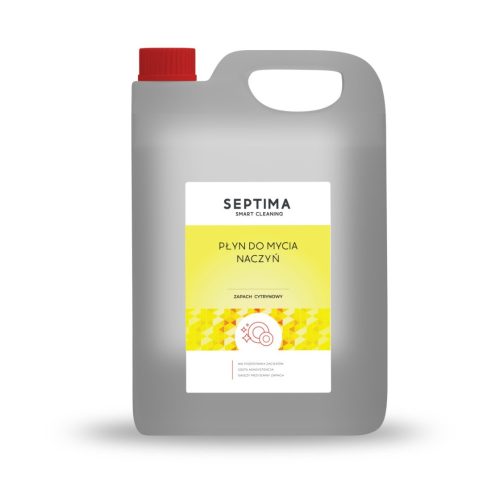 Detergent de Vase cu Aromă de Lămâie 5L - Septima, Puternic Degresant, Delicat cu Pielea