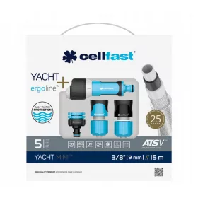   Cellfast YACHT MINI™ 5 Straturi 3/8" 15 m Set Furtun de Grădină cu Adaptoare ERGO