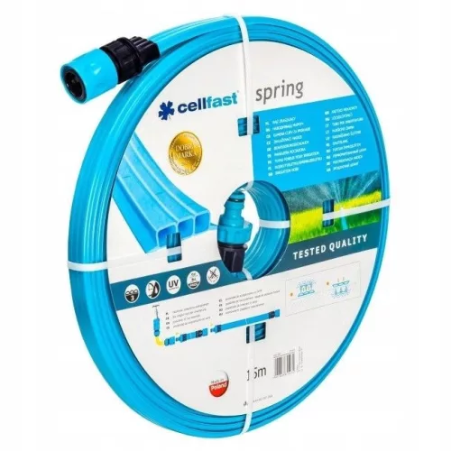 Furtun de Grădină Flexibil 1/2" 7,5 m - Set Complet de Duze, Rezistent la Radiații Ultraviolete, Tricanal, Fără Cadmiu și Bariu