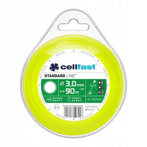 Damil STANDARD Cellfast pentru Trimmere - Profil Rotund, 3 mm x 90 m
